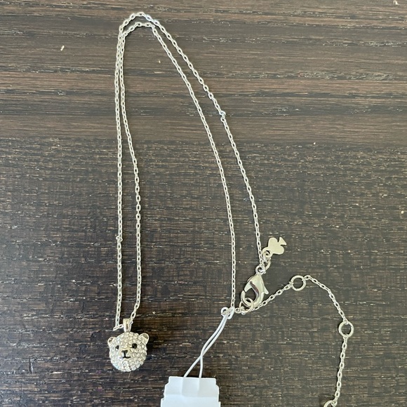 Kate Spade Arctic Friends Polar Bear Pave Silver Necklace NWOT ❗️Sale❗️